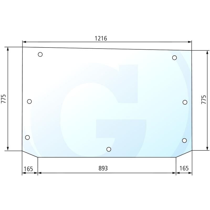 Szyba tylna górna, 7 otw. Deutz Agrosun SAME Laser 0.9234.273.0