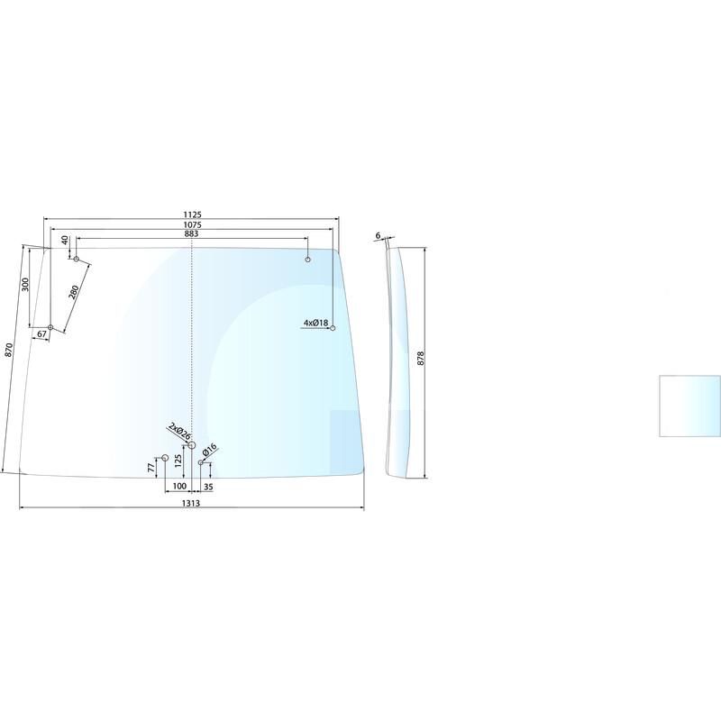 Szyba przednia Deutz Agrotron 4418946