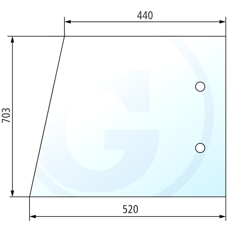 Szyba boczna z 2 otworami, prawa i lewa Deutz AgroStar 4383617