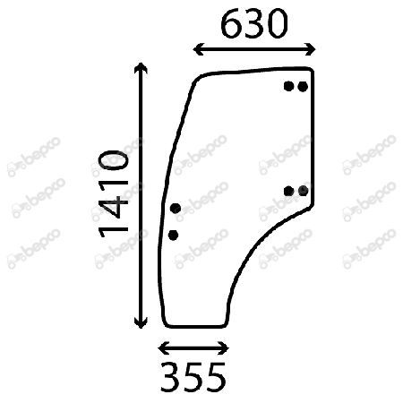 Szyba drzwi lewa New Holland Landini 9977602 CNH