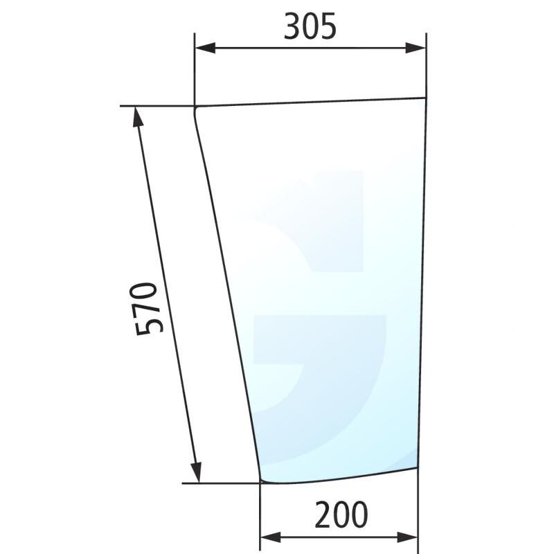 Szyba przednia dolna, prawa i lewa CASE 3210 4240 144730A1