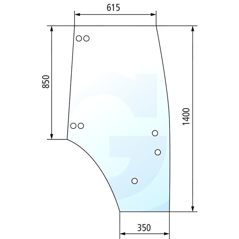 Szyba drzwi prawa Fendt 206V 206F 260810030050,210812030050, 260810030050