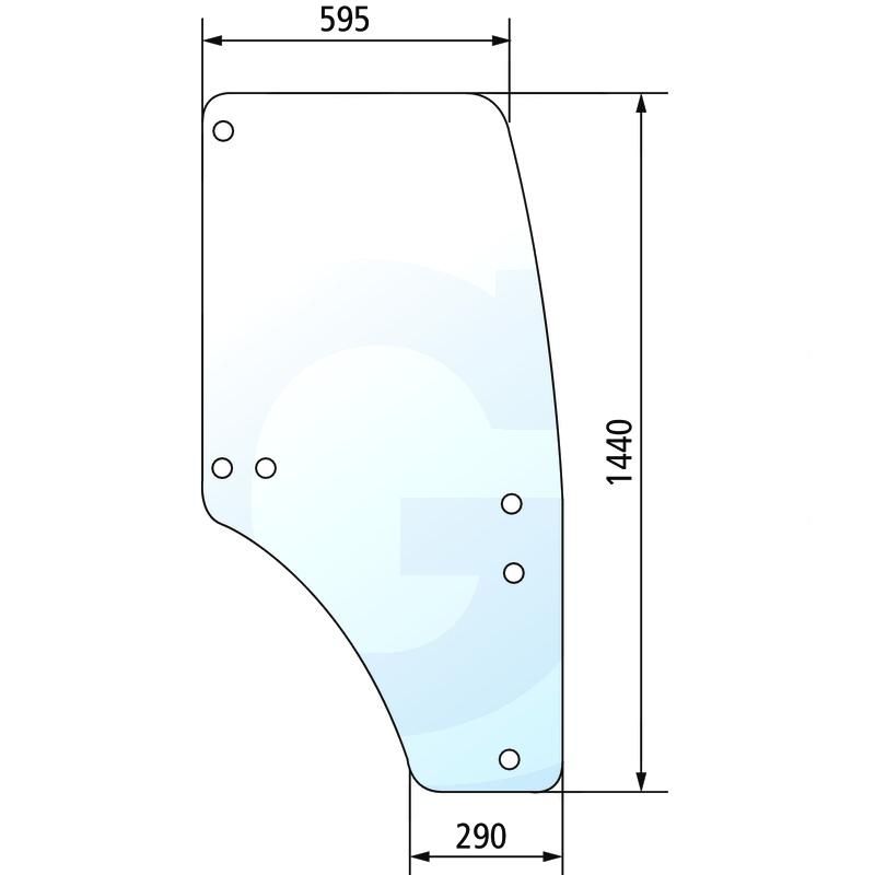 Szyba drzwi prawa John Deere 5220 5090R R198625, SU27313