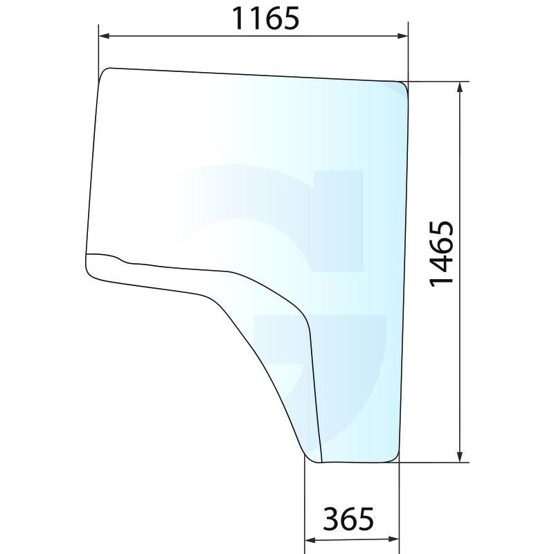 Szyba drzwi prawa, stała John Deere 8100 R208587