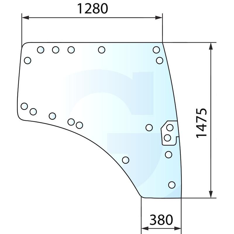 Szyba drzwi prawa, otwierana Fendt 512 Vario 724 737812030030