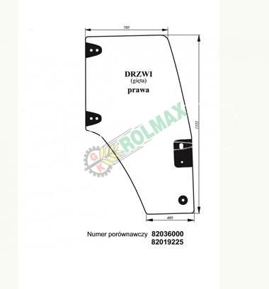 Szyba prawa drzwi New Holland CASE 82036000
