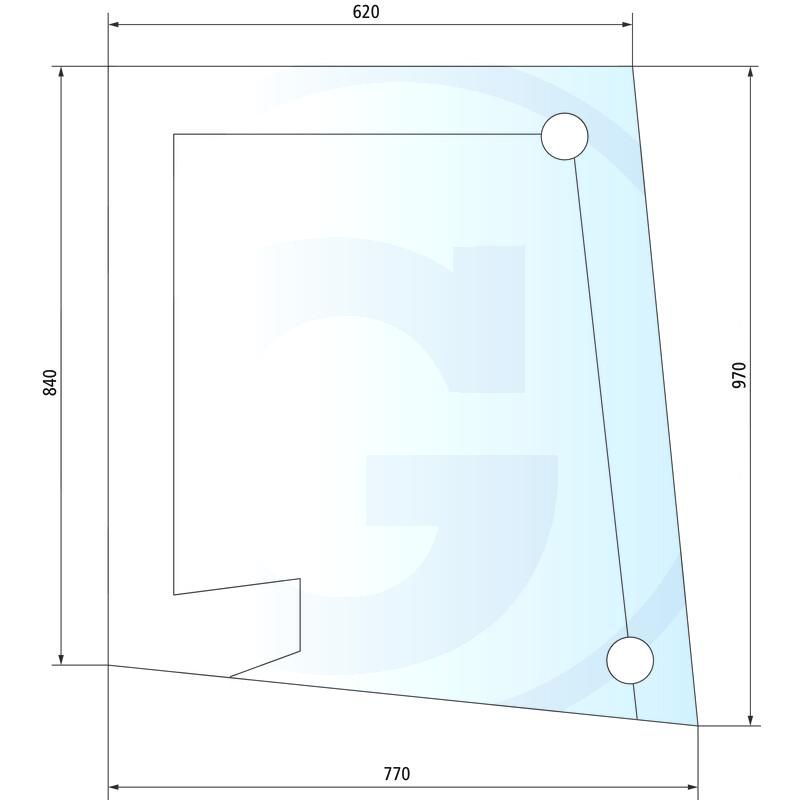 Szyba drzwi prawa, górna Fendt Xylon 524810030310