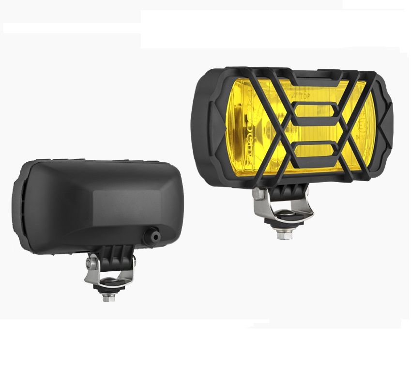 Drogowy reflektor halogenowy żółty z kratką i żarówką HP1A.46971 Wesem