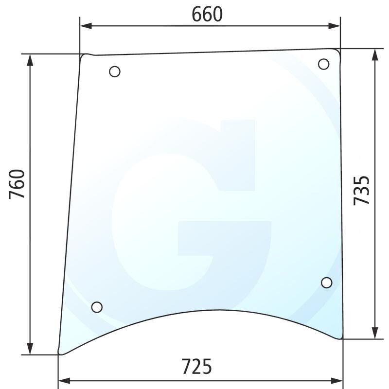 Szyba boczna CASE 440 940 1332448C91