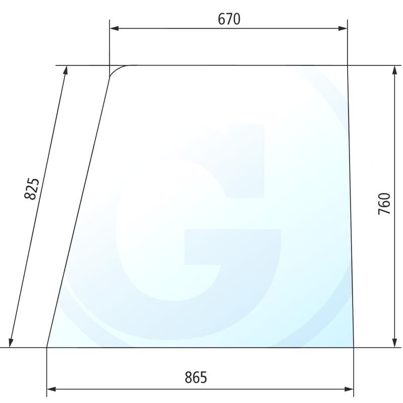 Szyba drzwi górna, lewa FIAT L G Ford 35 New Holland TL 82002180