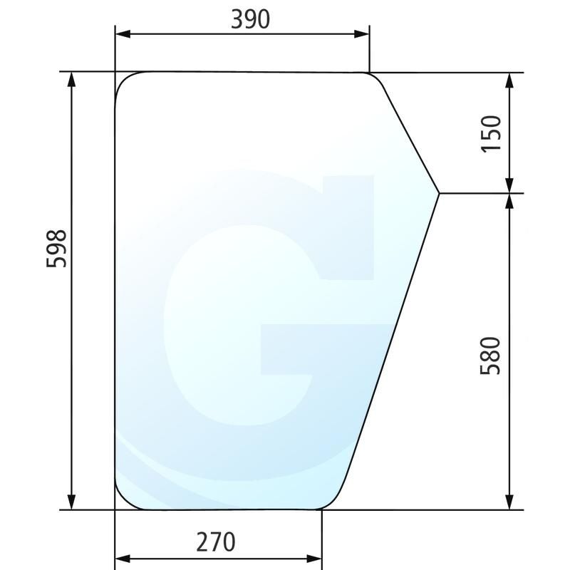 Szyba drzwi dolna, prawa i lewa Deutz DX 4309514