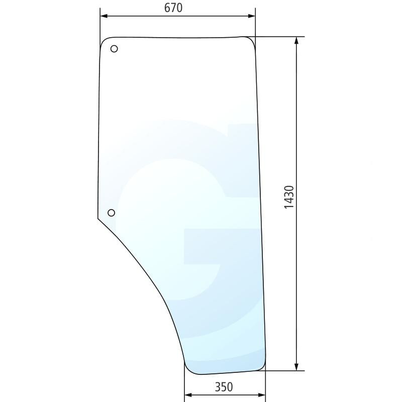 Szyba bez prawych drzwi John Deere 6100 6900 L211449