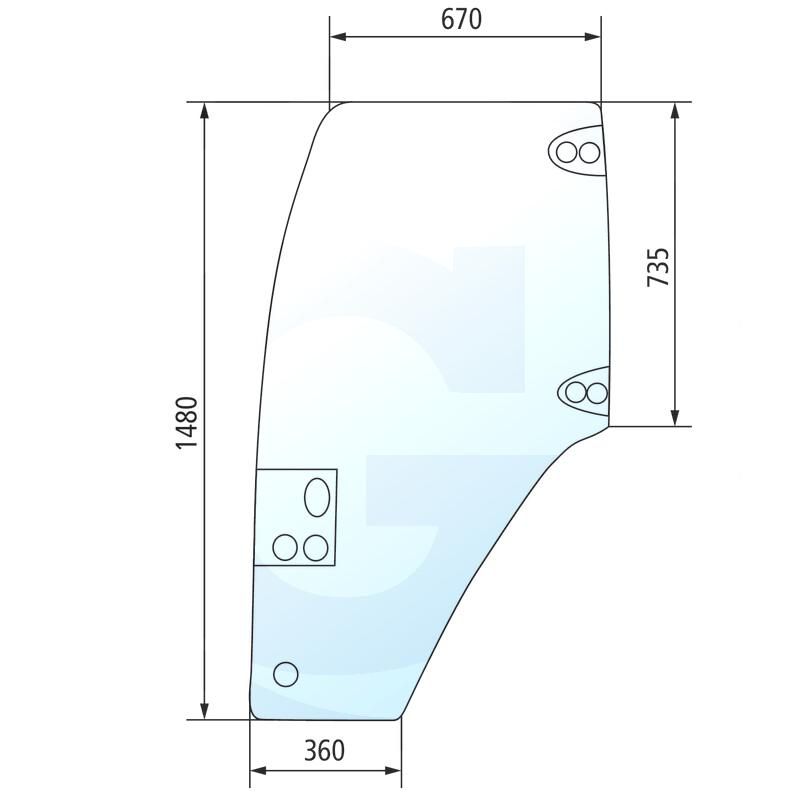 Szyba drzwi prawa CASE JX New Holland TD 87620223