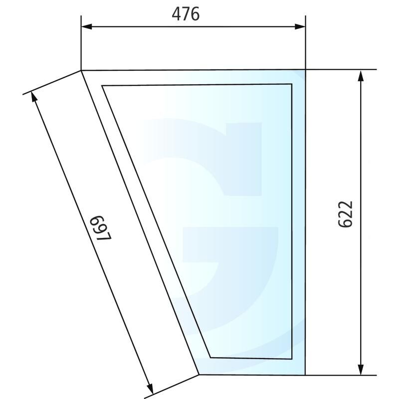 Szyba drzwi dolna, prawa David Brown 04316725, 40-890,AL27357,K965486, AL25761