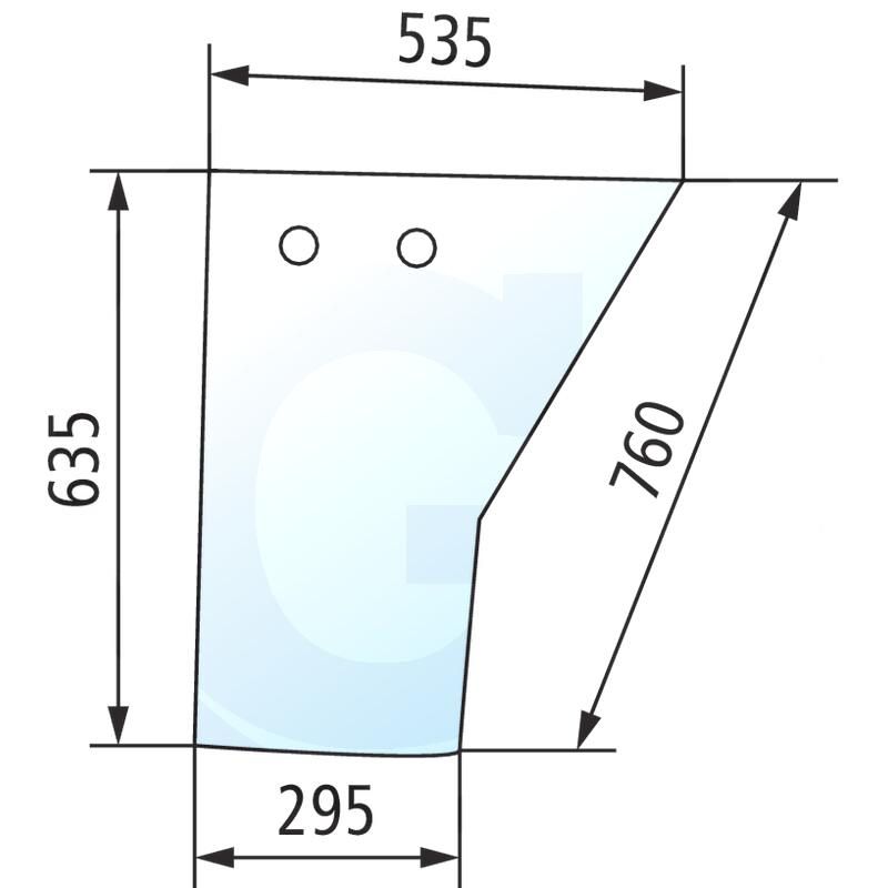 Szyba drzwi dolna, prawa i lewa CASE 440 940 1989741C1