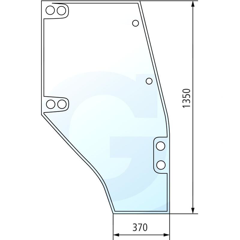 Szyba drzwi prawa, do klejenia Deutz DX AgroPrima AgroXtra 4400343