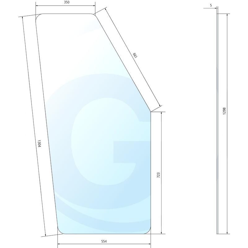 Szyba drzwi prawa i lewa Renault 75-12 113-14 7700017134