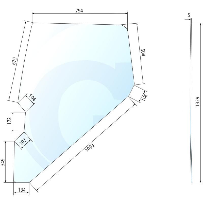 Szyba drzwi prawa i lewa FIAT F 5154934