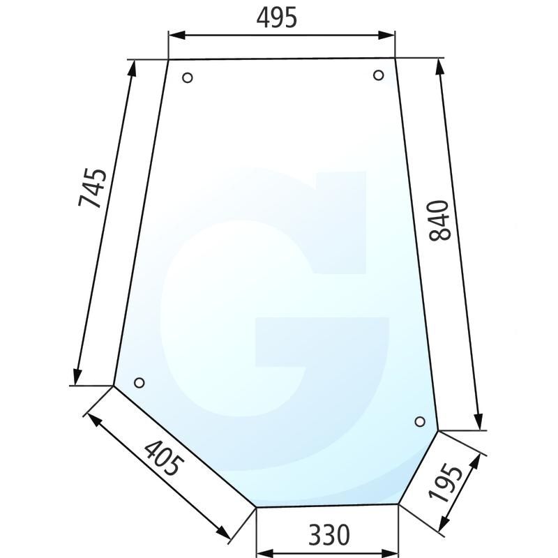 Szyba drzwi prawa i lewa Massey Ferguson 3301845M4