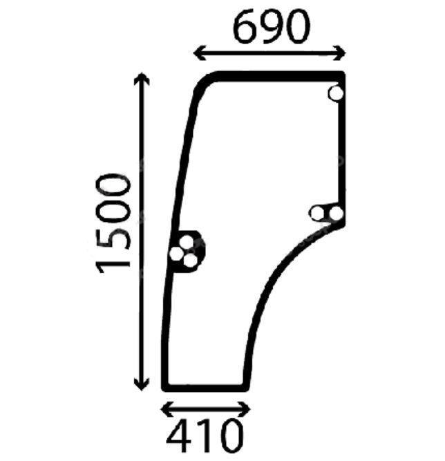 Szyba lewa drzwi New Holland T4 CASE JX 48192597 CNH