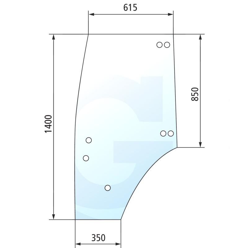 Szyba drzwi lewa, kabina Neumaier Fendt 206S 209S F329810030190