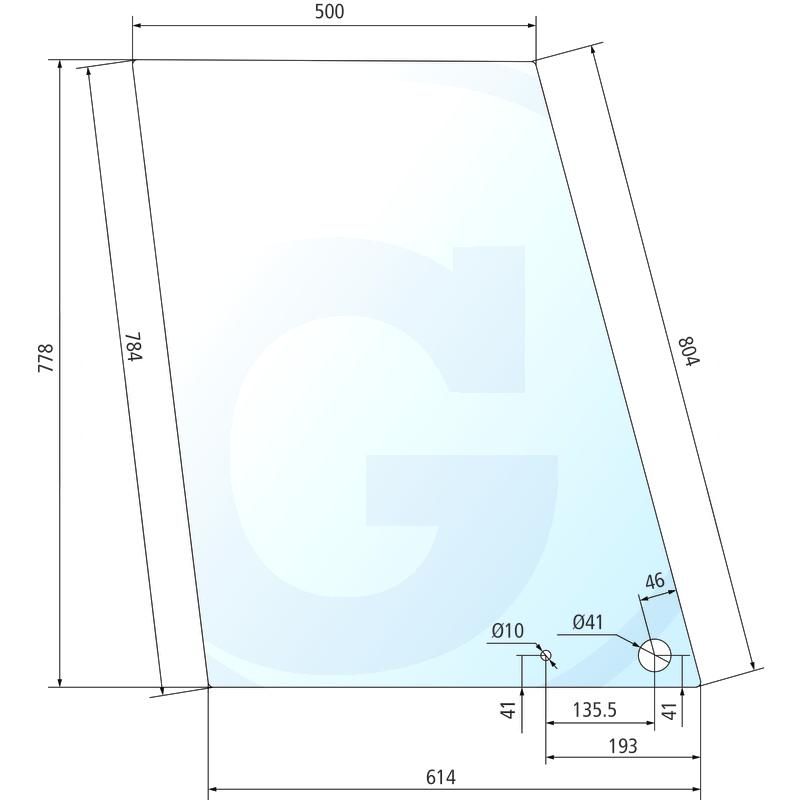 Szyba drzwi górna Massey Ferguson 300 3476159M1