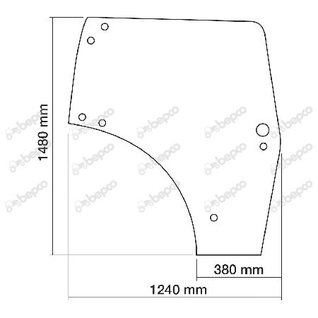 Szyba drzwi lewa New Holland 87560786