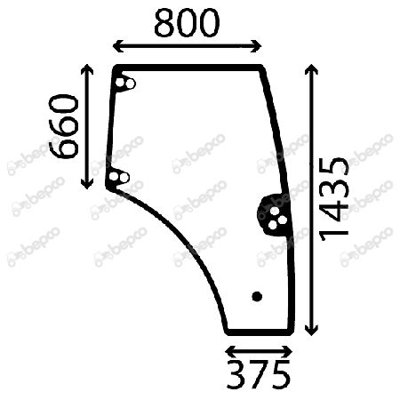 Szyba drzwi prawa New Holland TD5 CASE 84396432 CNH