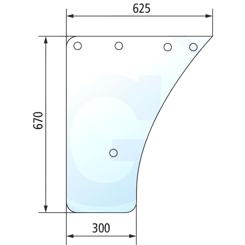 Szyba drzwi dolna, prawa i lewa Fendt Farmer 297810030510