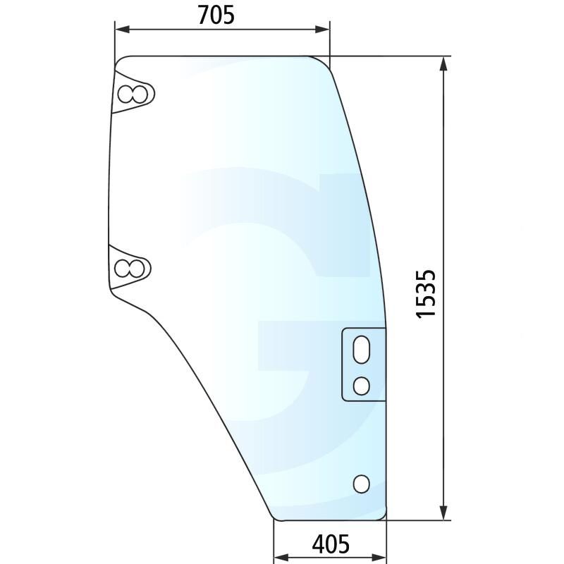 Szyba drzwi prawa, bez ramy CASE MXM JX New Holland TM T5000 82036000