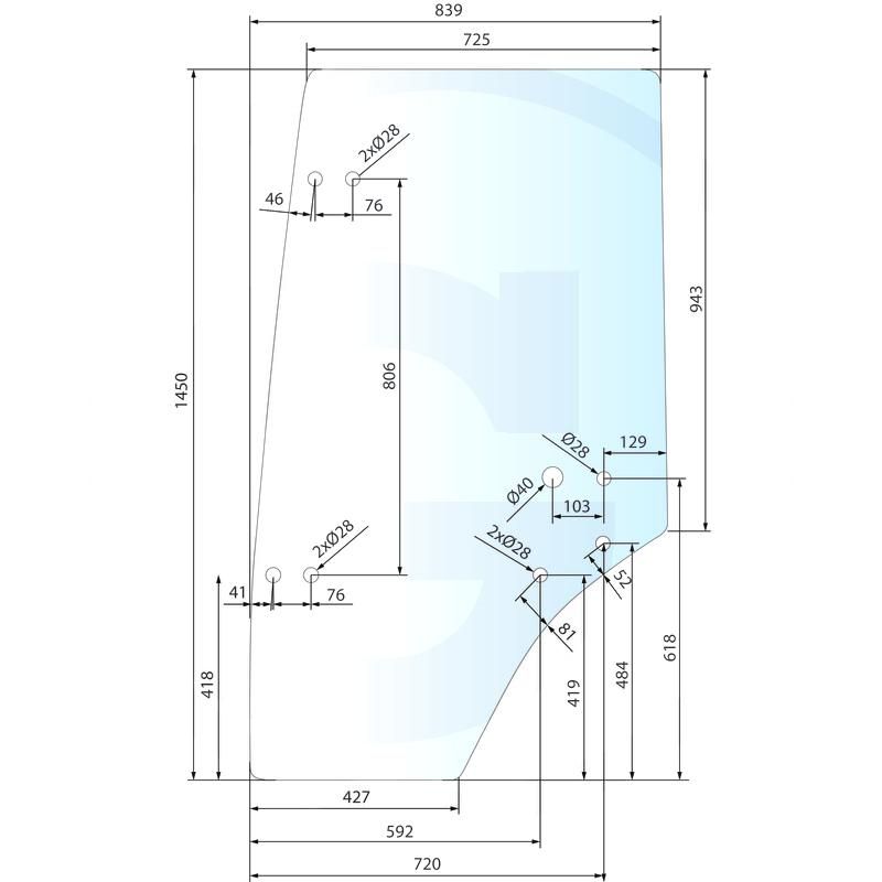 Szyba drzwi lewa Deutz Agrotrac SAME Antares 0.007.7335.0/10, 0.007.5166.0/40