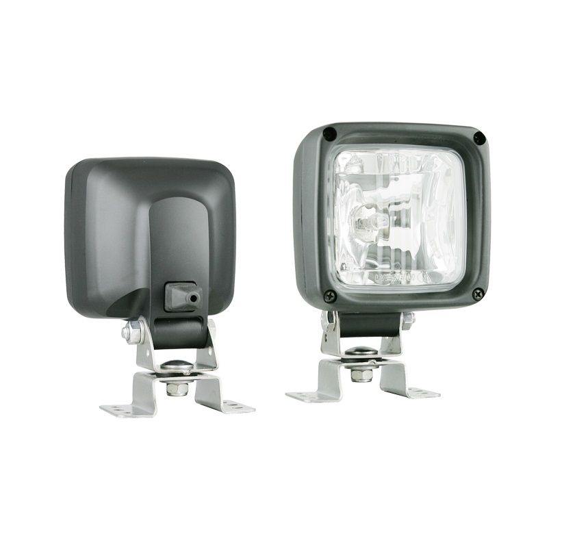 Halogenowa lampa robocza z uchwytem omega i złączem AMP Faston H3 12V LKR5FF.46512 Wesem