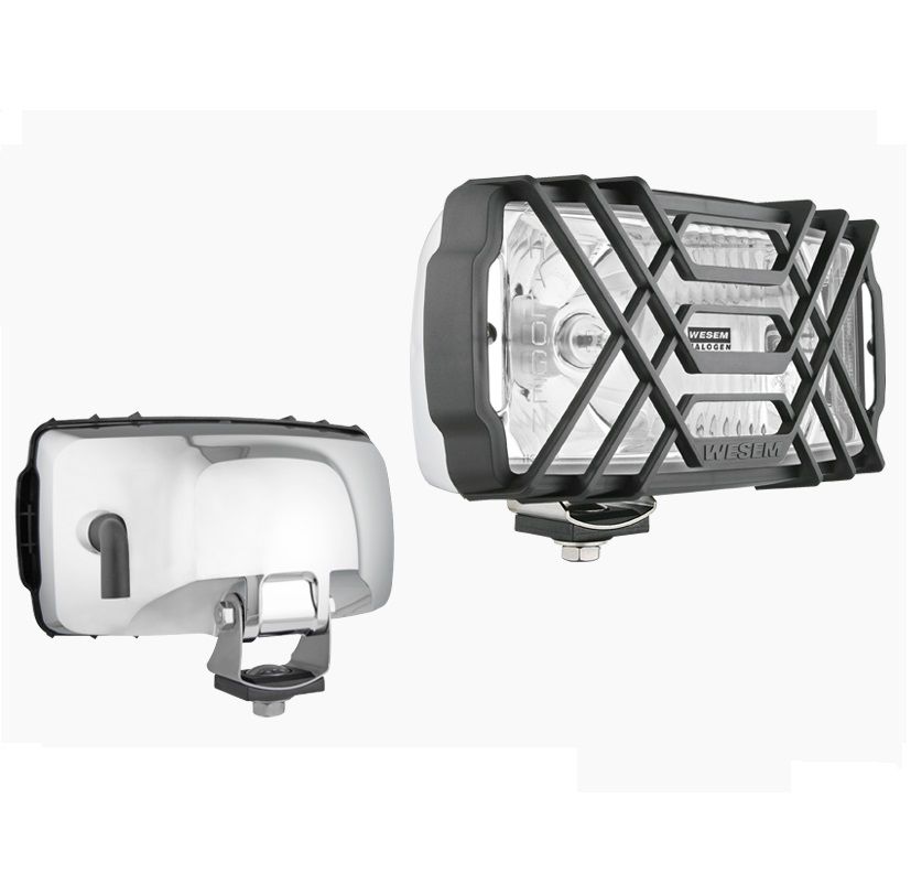 Drogowy reflektor halogenowy w chromowanej obudowie z żarówką HP5.17387 Wesem