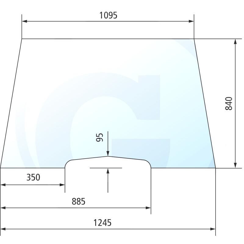Szyba przednia Massey Ferguson 300 3900625M1