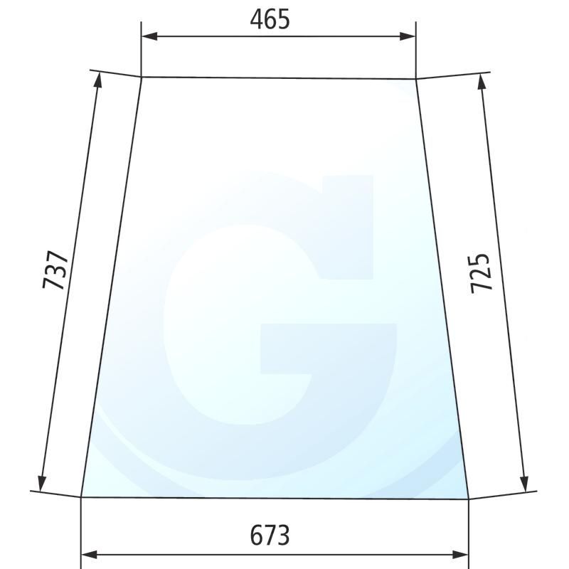 Szyba drzwi górna Fendt Favorit 600 281500351050
