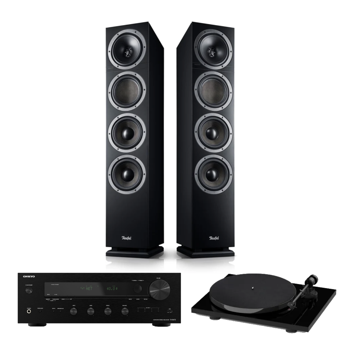 Teufel theater 500 + onkyo tx-8470 + pro-ject e1 czarny