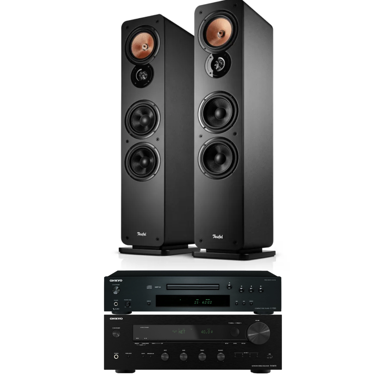 Teufel ultima 40 mk4 + onkyo tx-8470 + onkyo c-7030