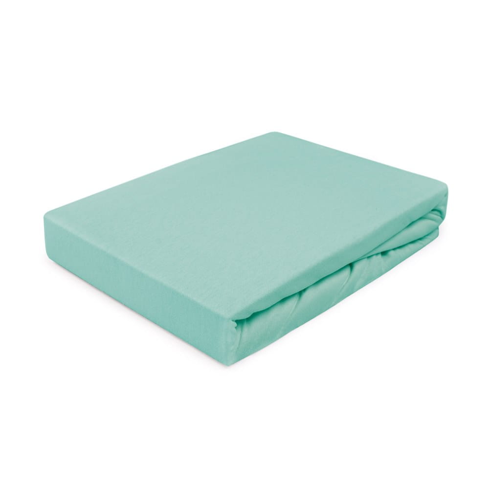 Prześcieradło z gumką 140x200 jersey 100% BAWEŁNA jasny turkus