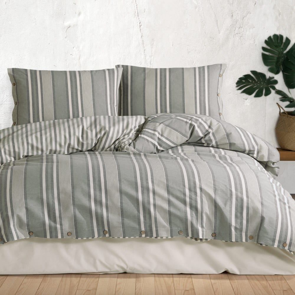 Pościel bawełniana 220x200 Natural Dokya guziki