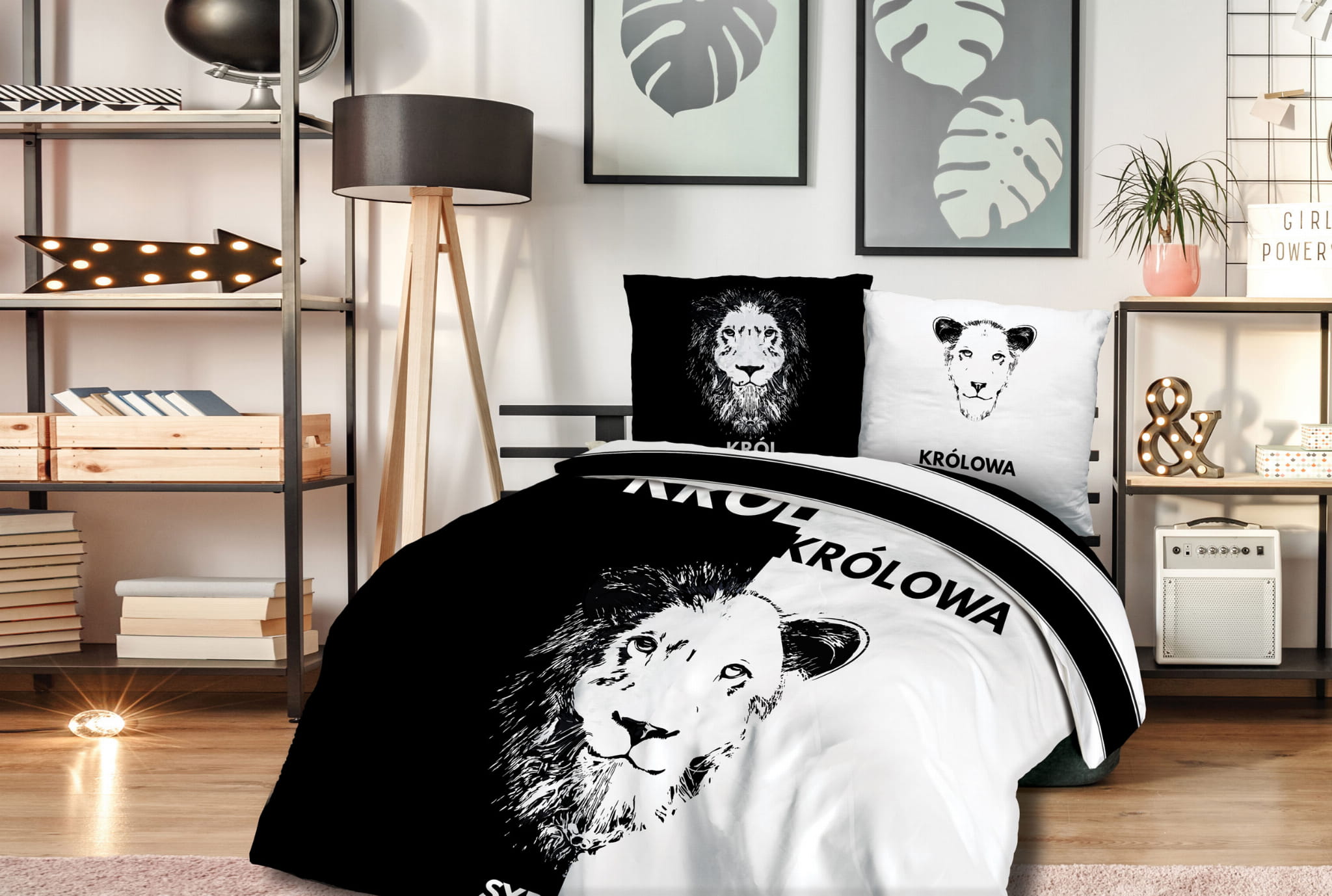 Pościel bawełniana 160x200 Lew Król i Królowa