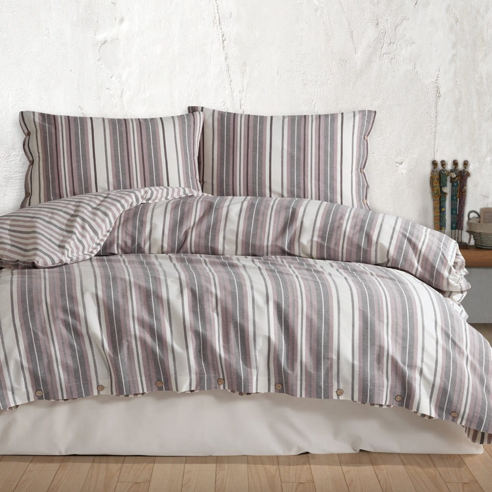 Pościel bawełniana 140x200 Natural Rune guziki