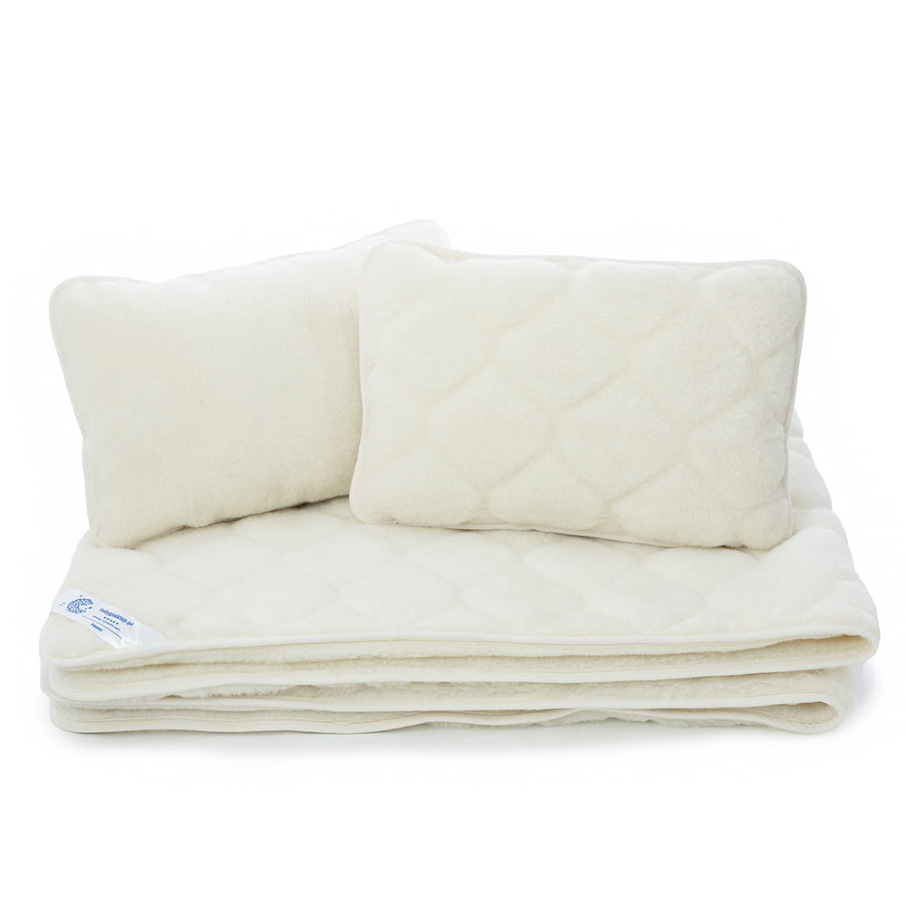 pościel wełniana kaszmir caro / kaszmir gładki (kołdra 160x200, 2x poduszka 40x60)(+-5cm)