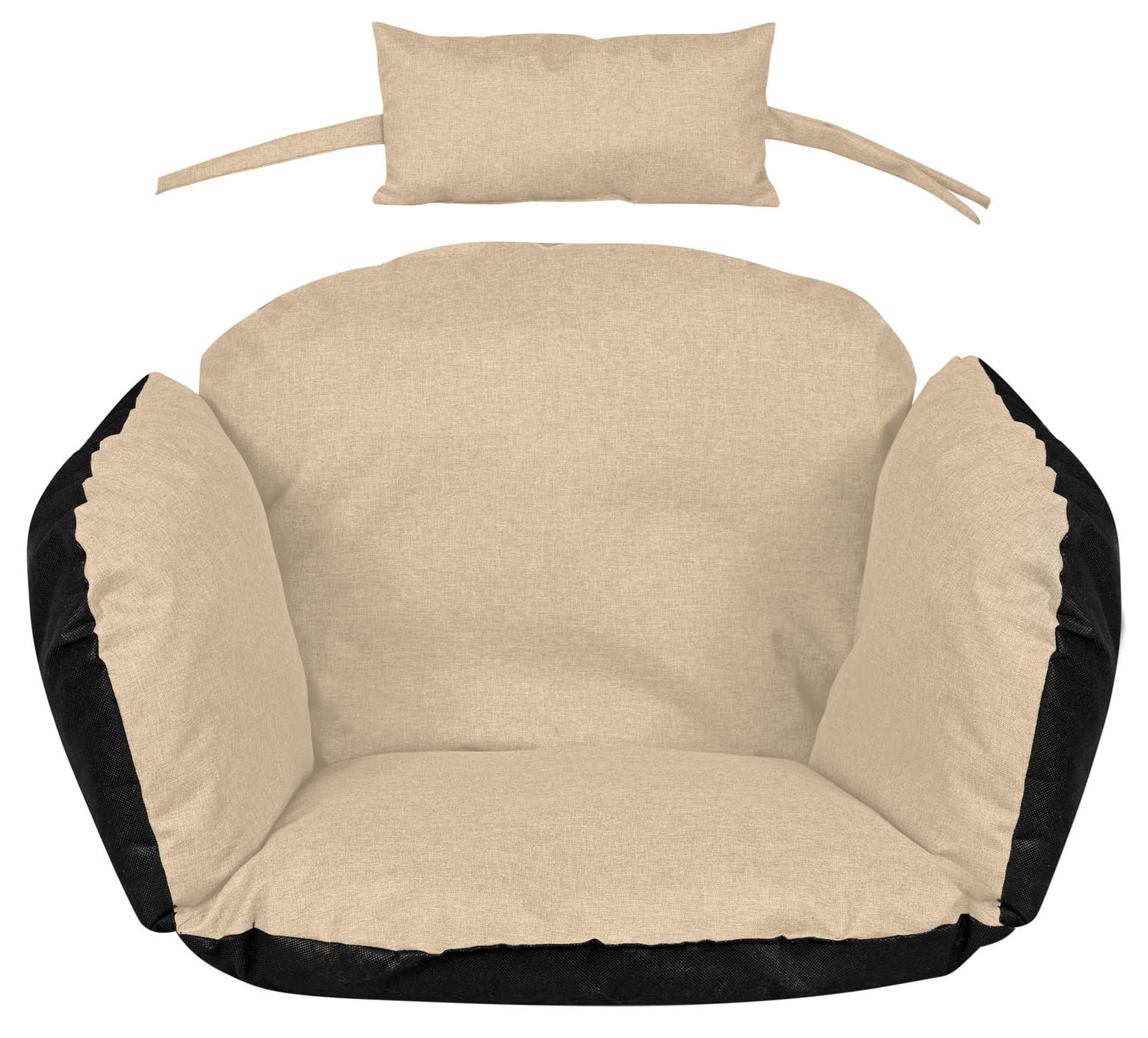 Poduszka ogrodowa 112x113 cm na krzesło wiszące bocianie gniazdo wodoodporna beżowa