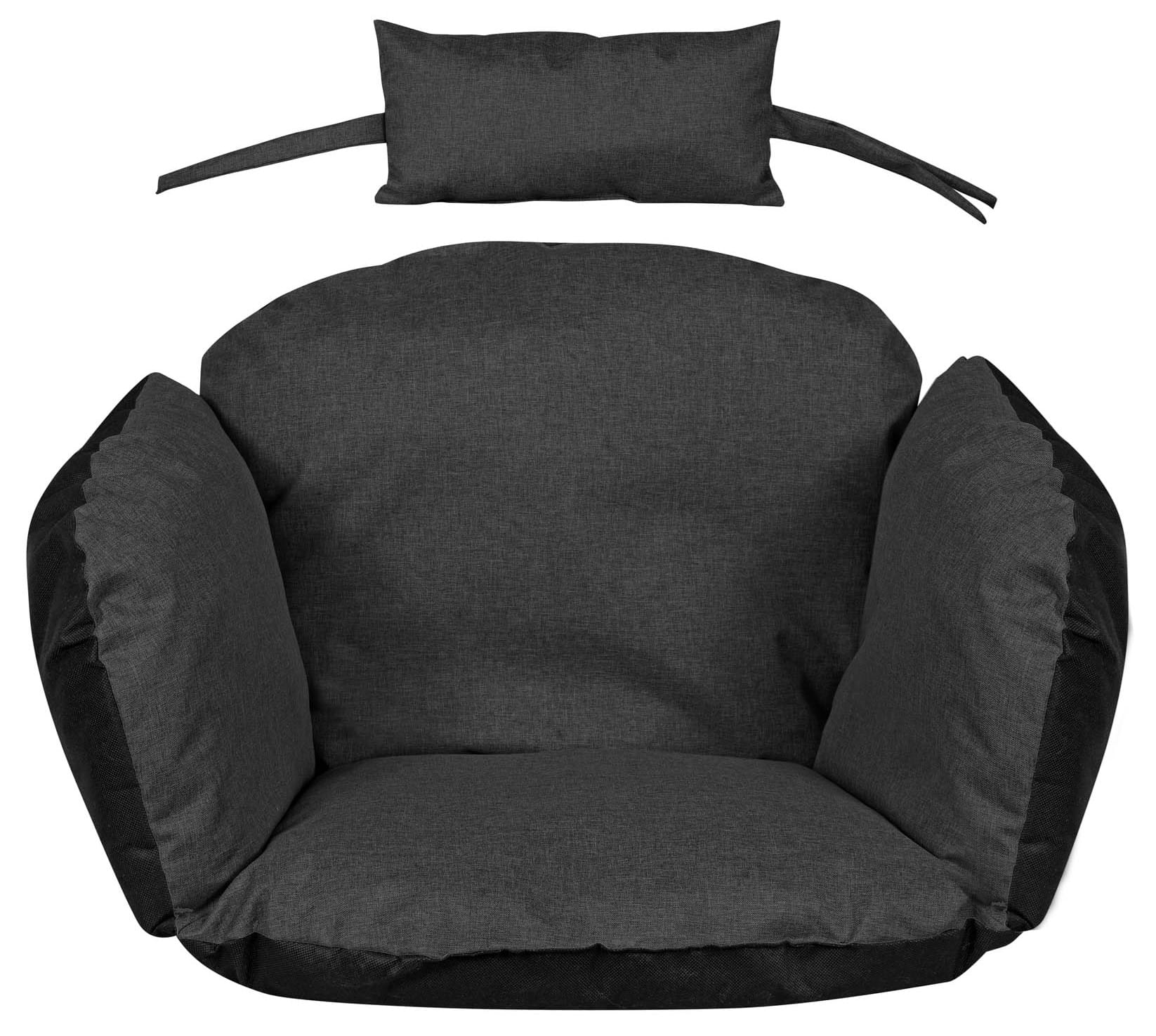 Poduszka ogrodowa 112x113 cm na krzesło wiszące bocianie gniazdo wodoodporna czarna