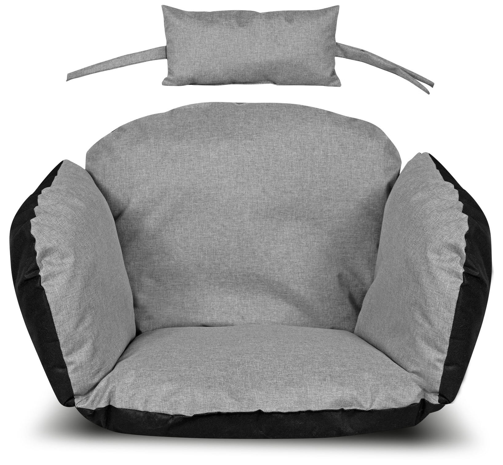 Poduszka ogrodowa 112x113 cm na krzesło wiszące bocianie gniazdo wodoodporna szara