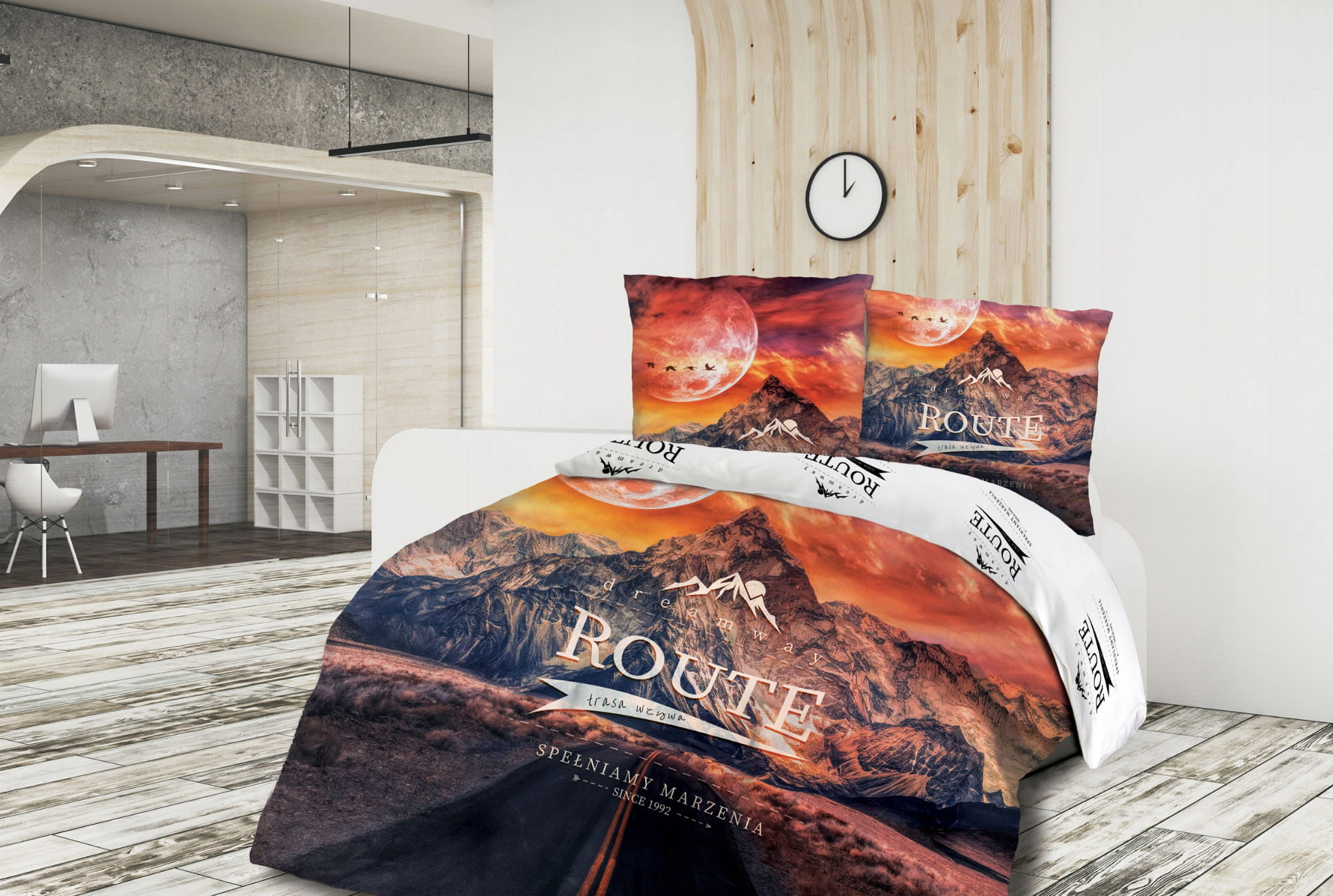 Pościel bawełniana 220x200 Krajobraz gór zachód