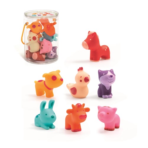 Djeco Gumowe zwierzątka 7 sztuk TROPO FARM