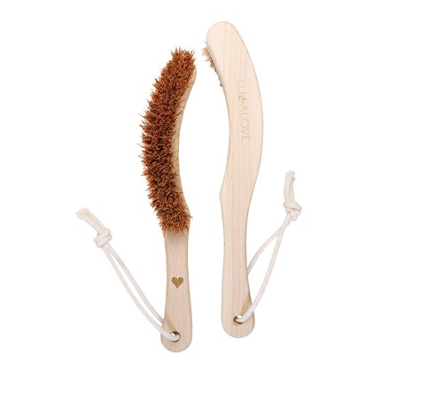 Lullalove Ostra szczotka na rączce do ciała kokos