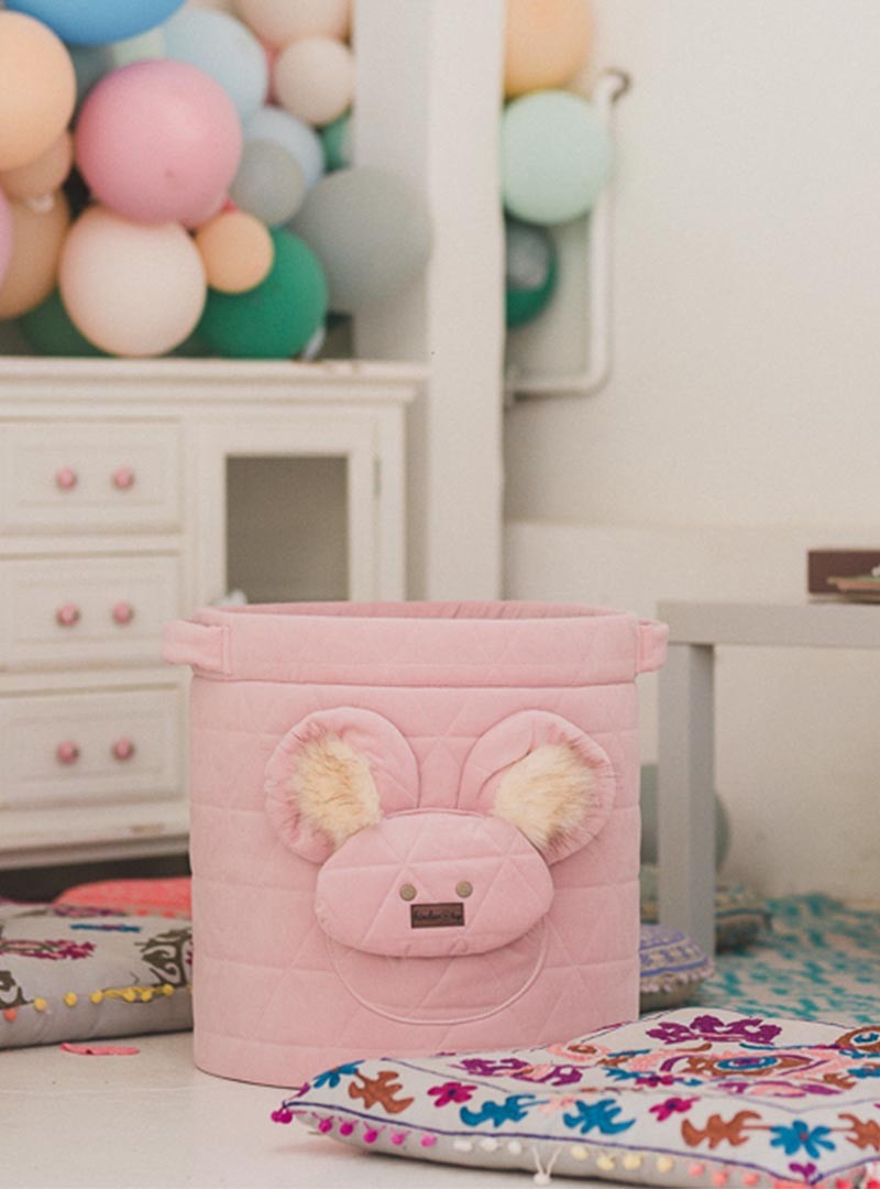 Kosz na zabawki Teddy Triangles Pink