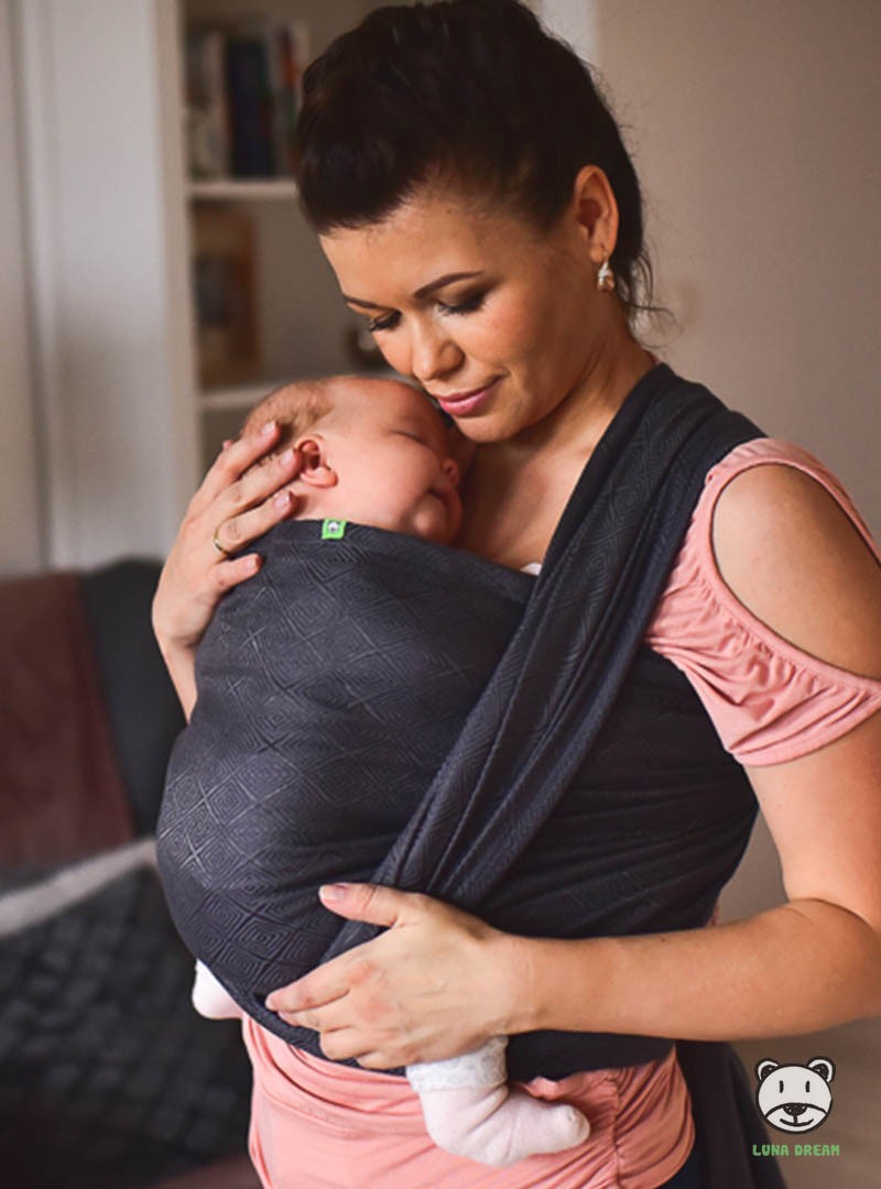 Chusta do noszenia dzieci TALISMAN GRAPHITE UNICOLOR - 60% Bawełna 40% Bambus, splot żakardowy